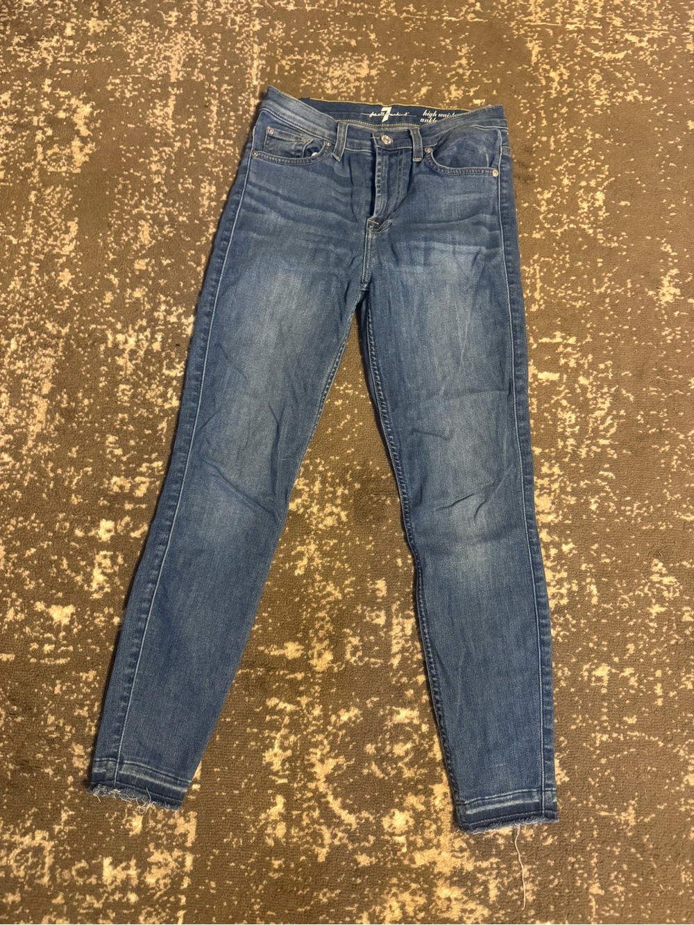 7 For All Mankind Women's Dark Blue Skinny Jeans
